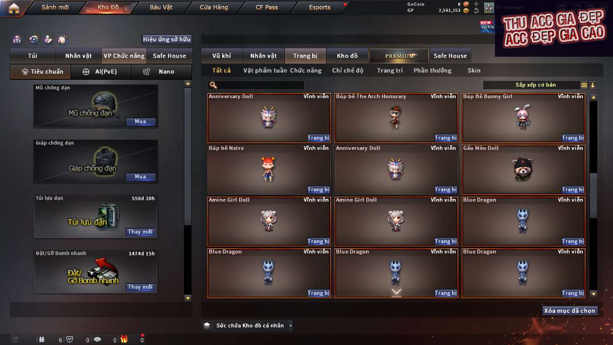 shop acc cf uy tin gia re